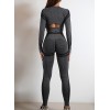 Комплект для фитнеса Crop top+Leggings melange 09